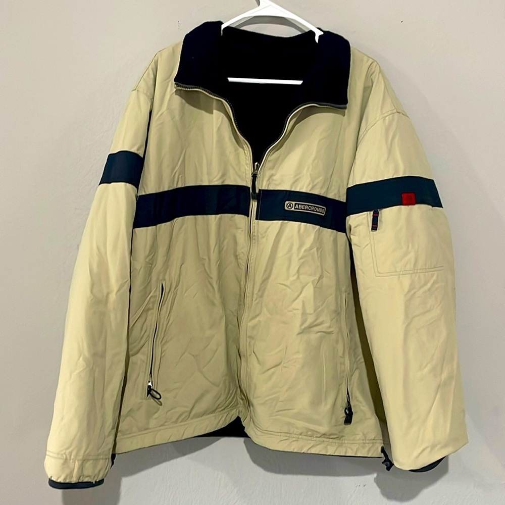 Vintage abercrombie reversible jacket winter ski unique XL fleece and regular